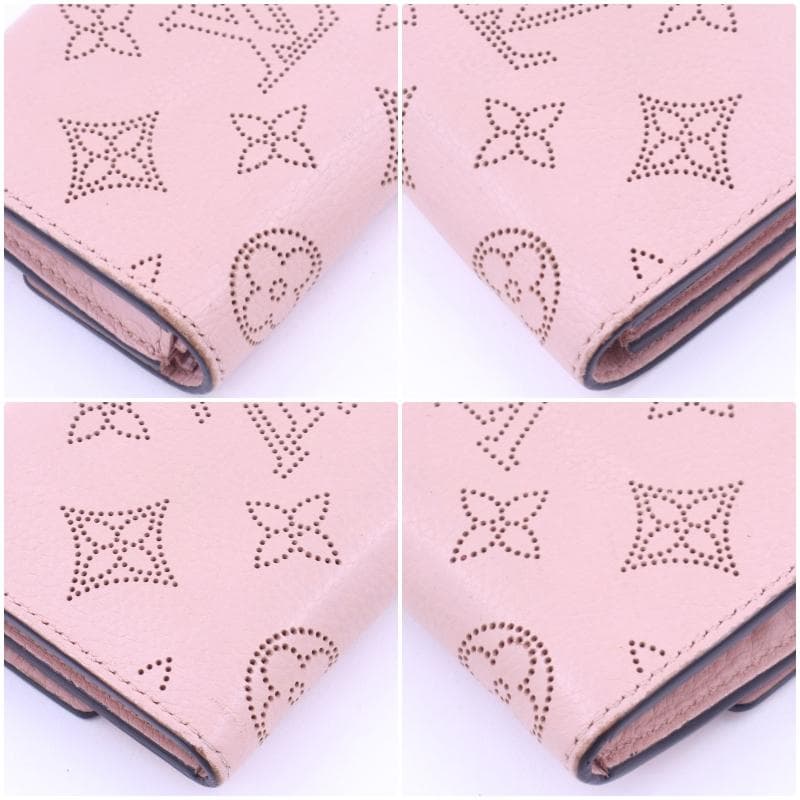 ルイヴィトン マヒナ ポルトモネ アナエ 財布 ピンク 箱付 ★イニシャル跡あり