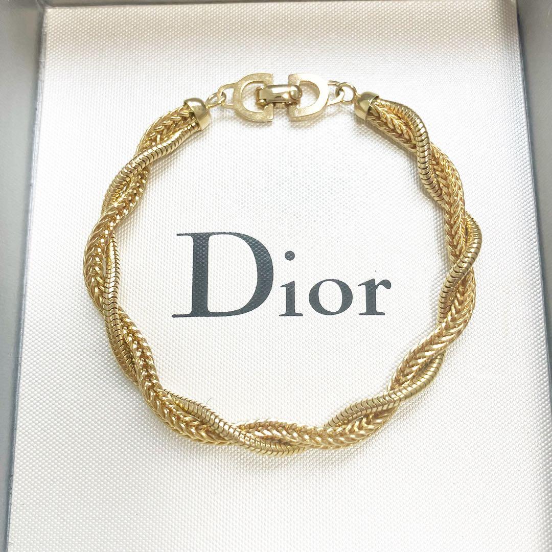 美品✨ クリスチャン　ディオール　ブレスレット　喜平　ツイスト　ゴールド　希少