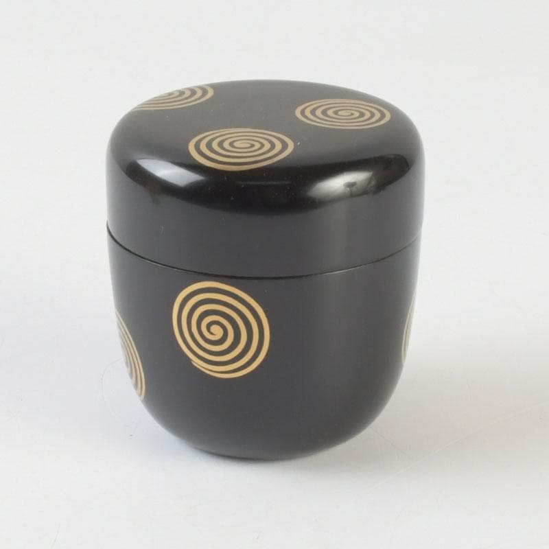 茶道具　坂下仙秀作　淡々斎好写　渦蒔絵　中棗　共箱　V　9834