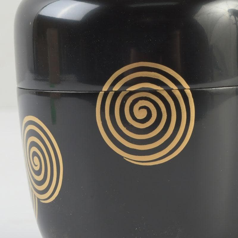 茶道具　坂下仙秀作　淡々斎好写　渦蒔絵　中棗　共箱　V　9834