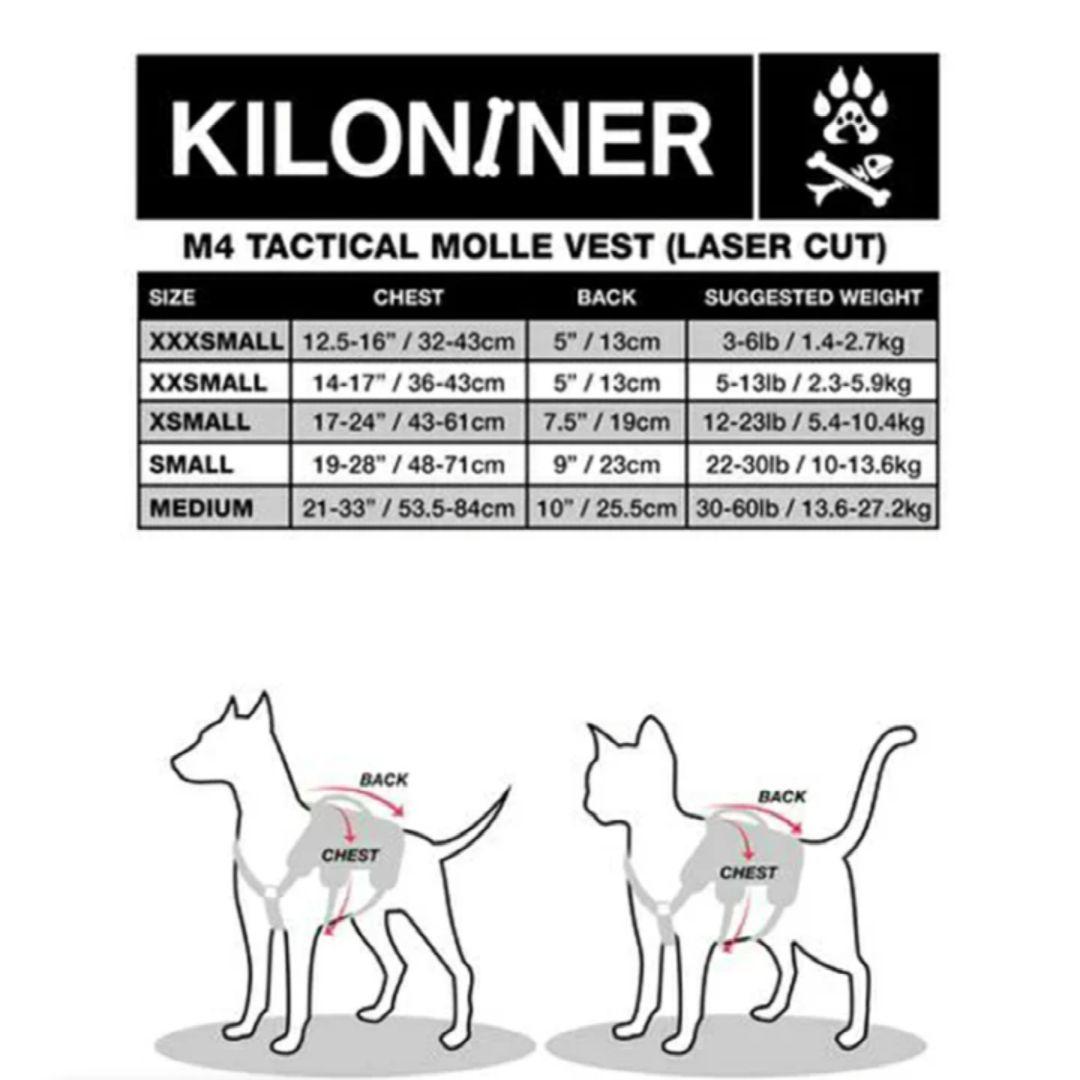 xxxsサイズ キロナイナーM4 ハーネス 犬 ワッペン