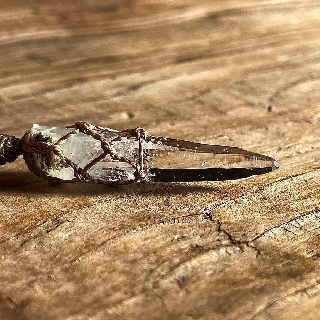 ヒマラヤ水晶 ガネッシュヒマール ＊ マクラメネックレス ペンダント 21