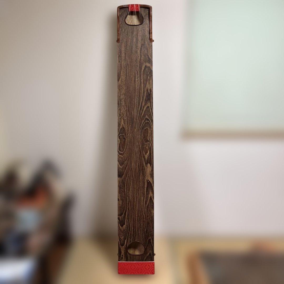 美品　生田流　筝 13弦　赤い装飾　カバー　琴柱付き　ヴィンテージ引き取りのみ