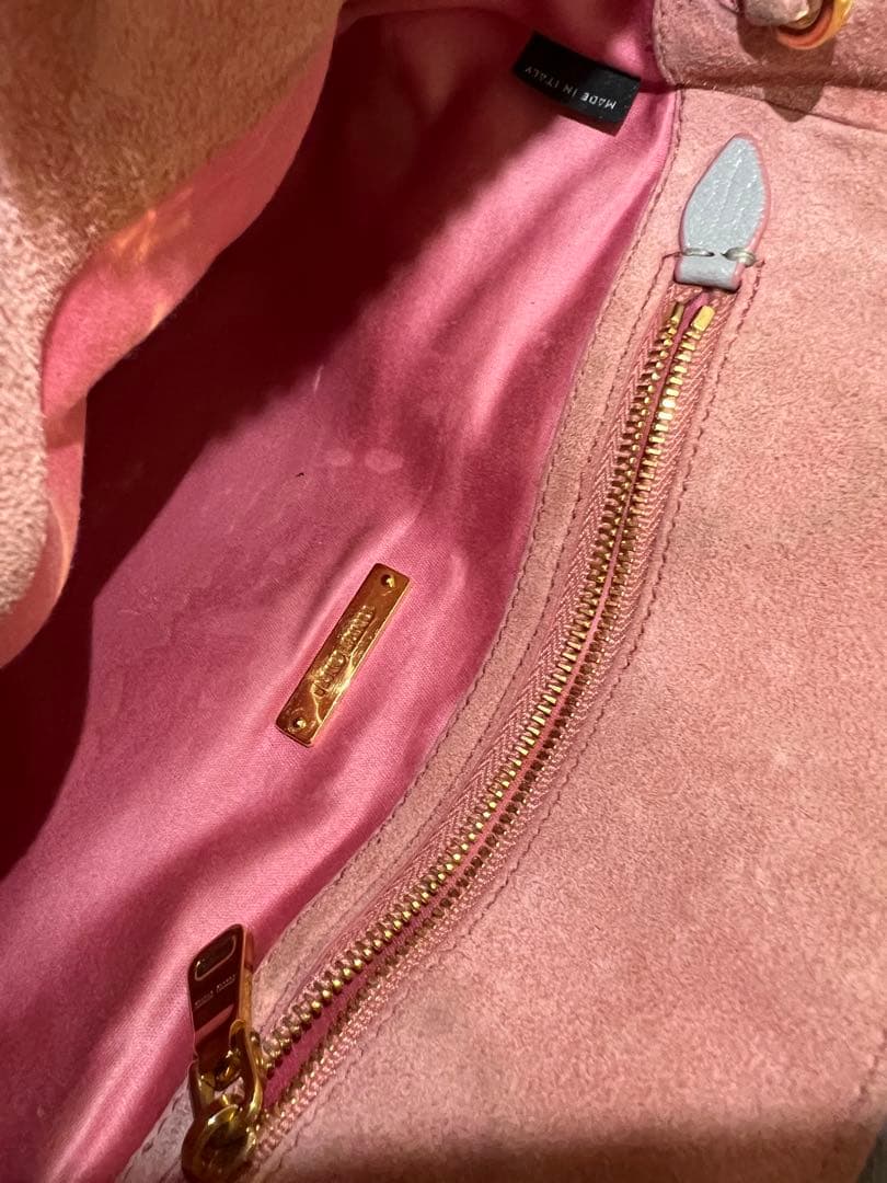 MIU MIU グレー レザー ハンドバッグ