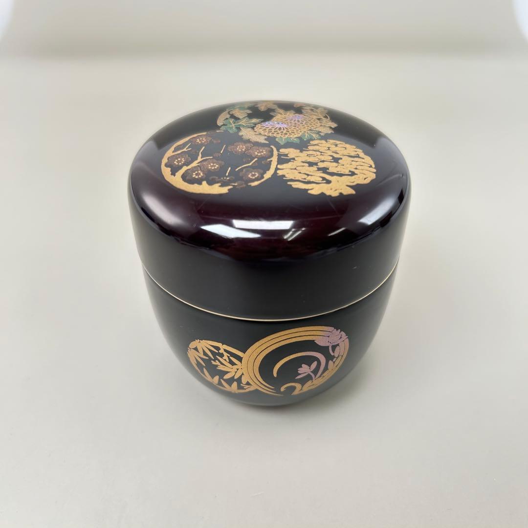 A052赤い漆塗りの棗 4個セット