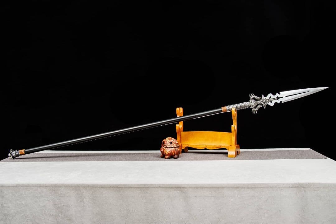 【双龍-九幽冽獄槍】古兵器 武具 手鍛造打 武蔵 銃 槍 鑑賞用 贈り物 武士道