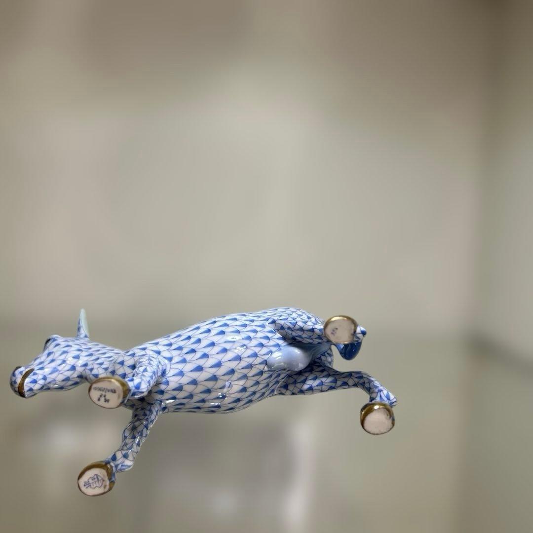 HEREND ヘレンド ロバの置物　フィギュリン 青　ブルー