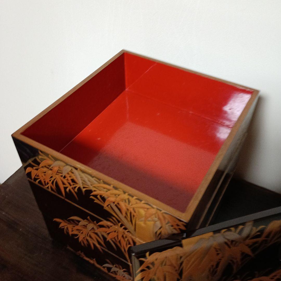 竹のデザイン重箱 漆器