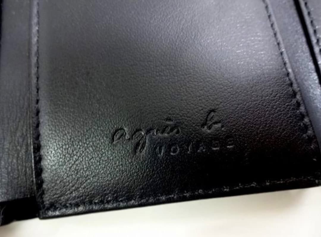 新品！本物アニエスベー Agnes b. レザー コンパクト 三つ折り 財布