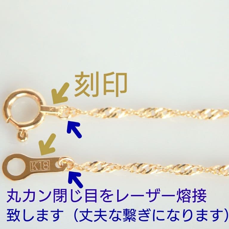 ゆゆ　k18アンクレット　スクリューチェーン　1.3㎜幅　つけっぱなし