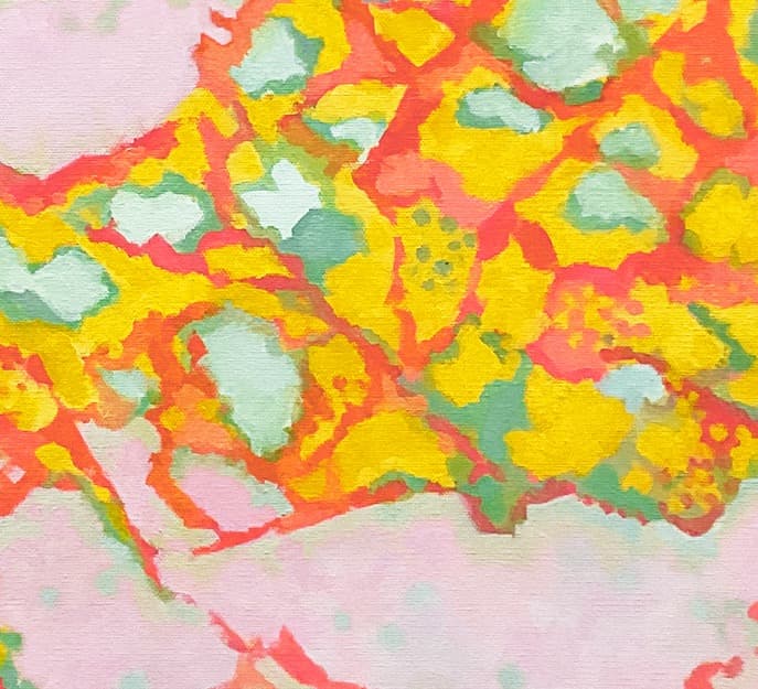 絵画 855 油絵/抽象画風/自然のパターン/亀裂 ひび割れ/S10号