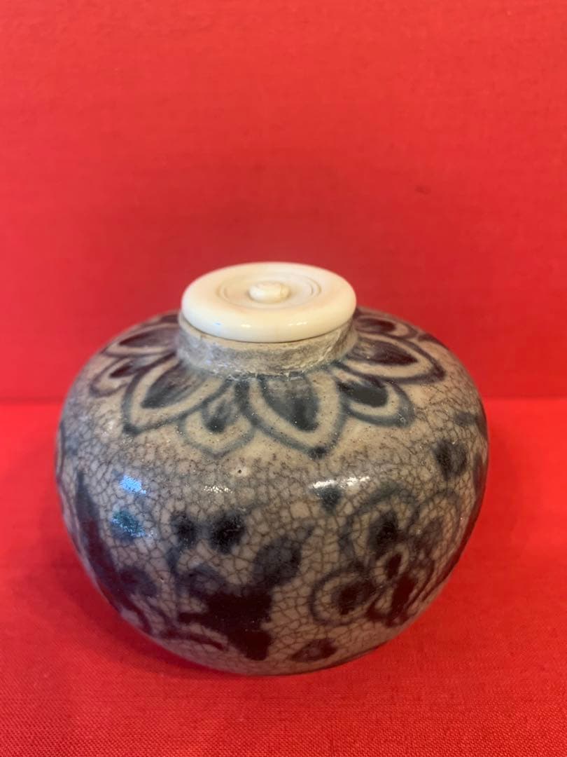 朝鮮　ベトナム　茶入　牙蓋　1客