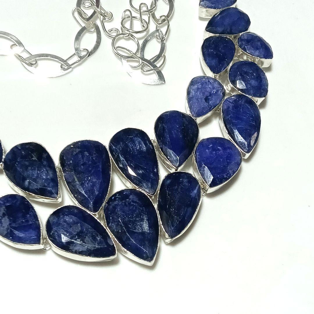 マナ 大粒サファイア 88 天然石 ネックレス ジュエリー シルバー