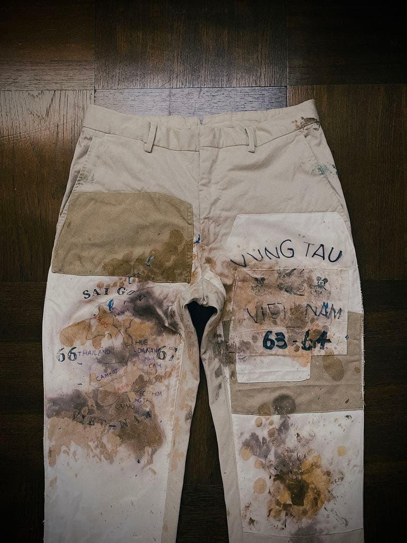 Ralph Lauren ダブルニー チノパン ペイント リメイク 古着