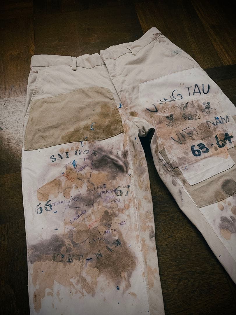 Ralph Lauren ダブルニー チノパン ペイント リメイク 古着