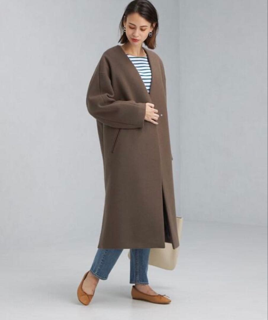 green label relaxing リッタイ スリーブ ノーラペル コート