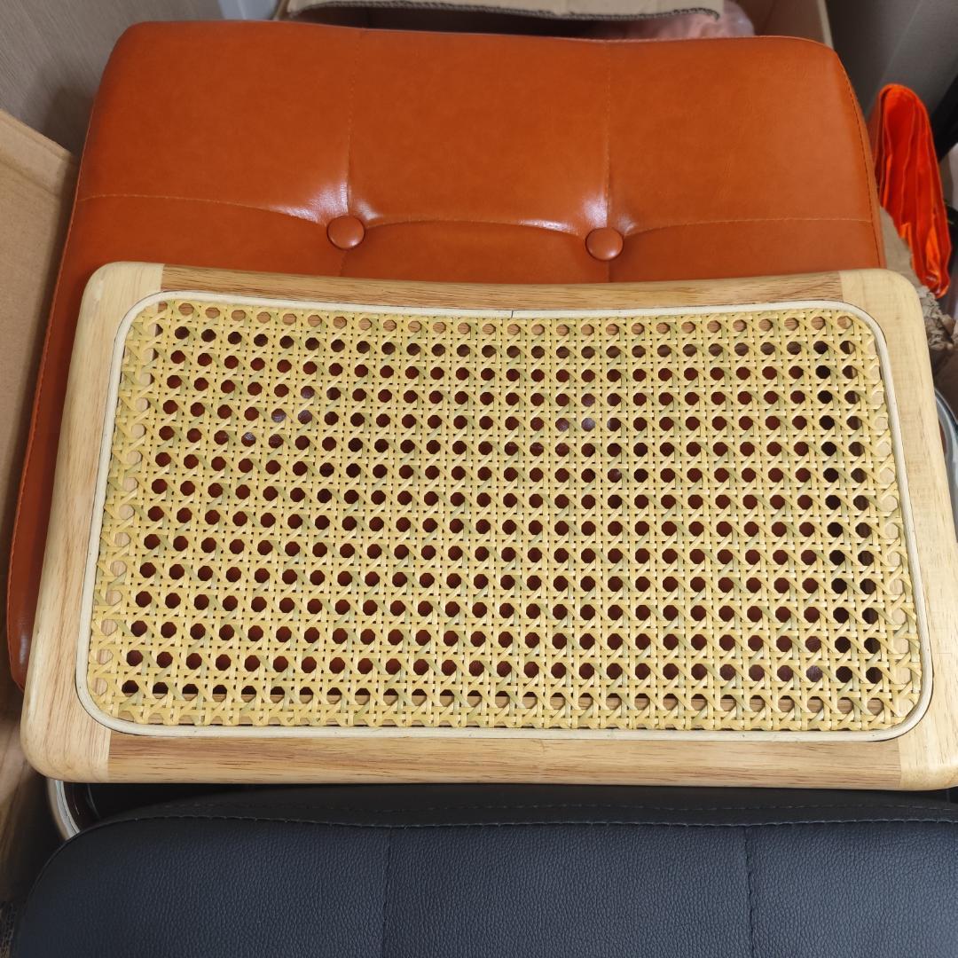 ダイニングチェア ラタン 食卓椅子 籐編み 北欧風 合成革 肘なし 2セット