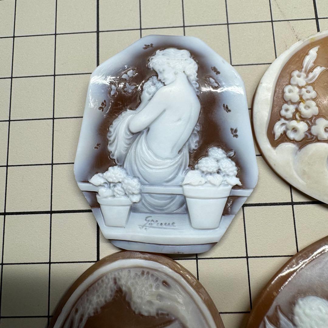 カメオ　１０点セット　ハンドメイド　シェル　刻印あり