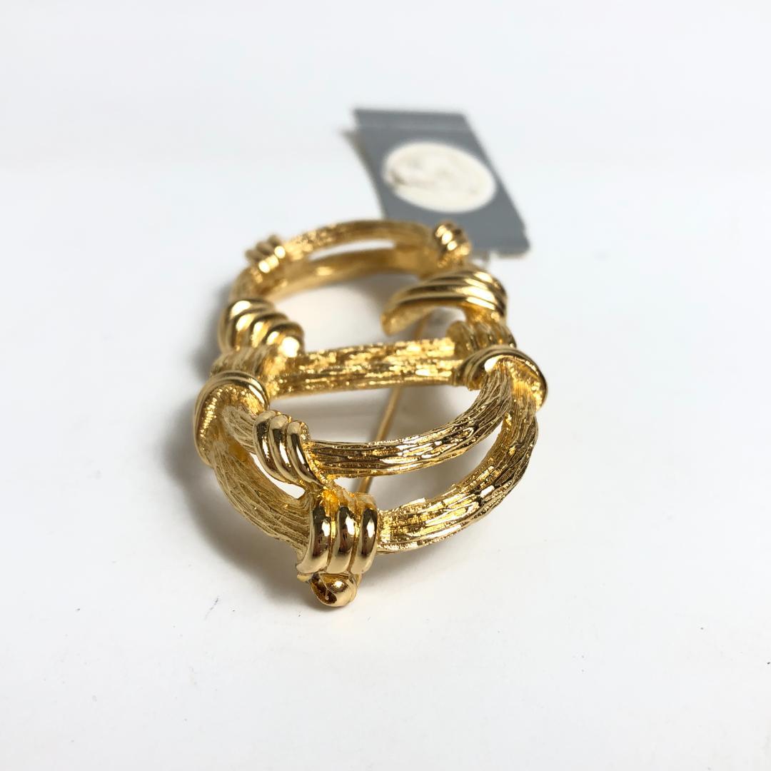 【未使用保管品】1E135/ディオール/ブローチ/CDロゴ/ゴールド/オールド