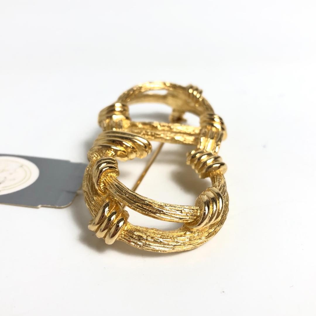 【未使用保管品】1E135/ディオール/ブローチ/CDロゴ/ゴールド/オールド