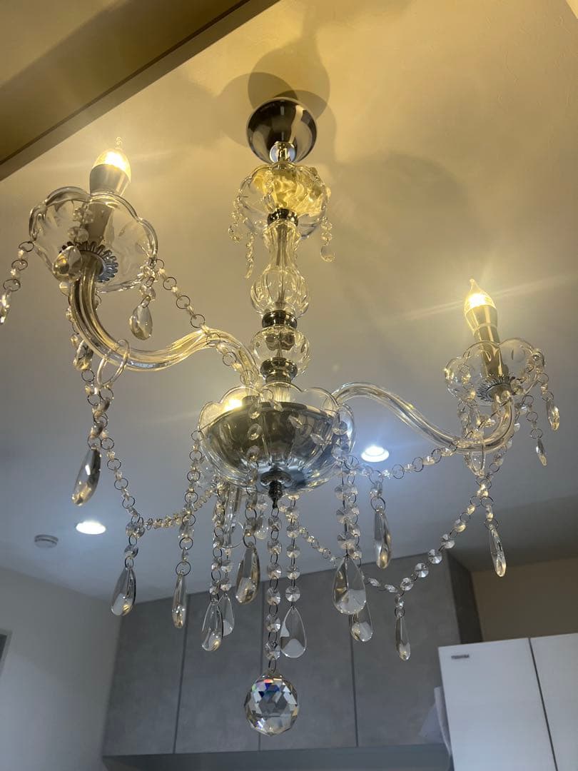 り*り様 LED電球付きクリスタルシャンデリア 3灯