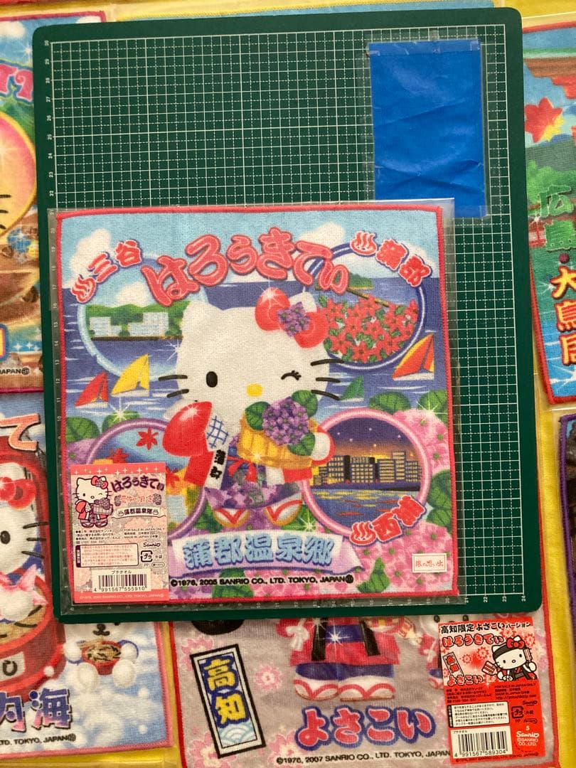 12345 ご当地‼️✳️キティタオルハンカチ‼️43枚✳️プチタオルサンリオ　レトロ