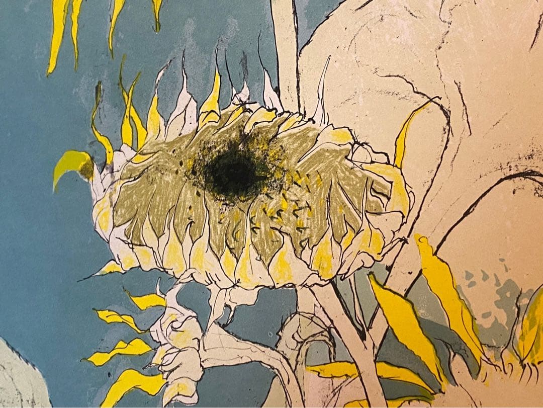 野菜果物＊ジャン•ジャンセン ひまわり 額縁 大判 リトポスター ムロール