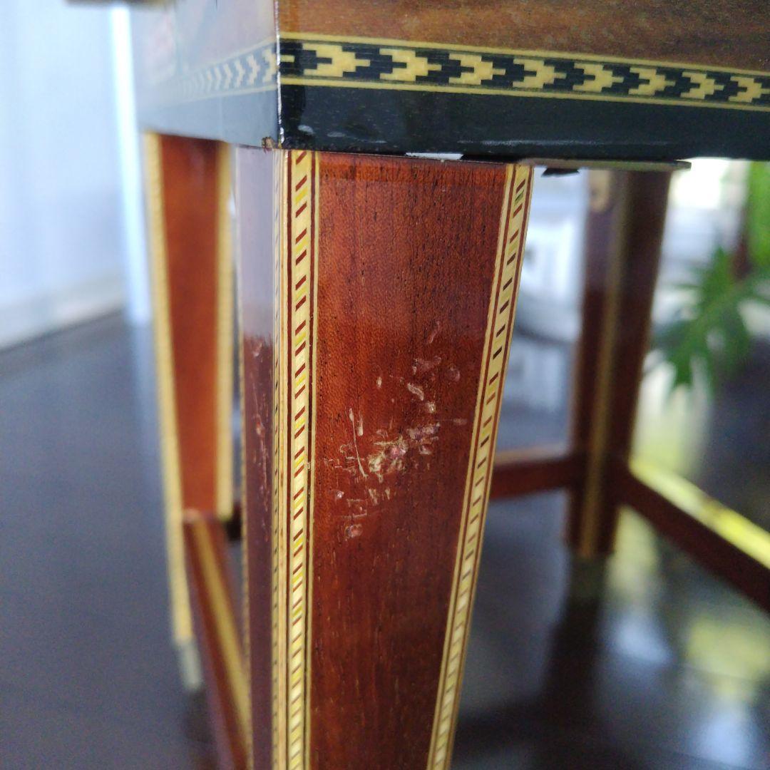 アンティーク 象嵌 寄木細工 天然木 ウッドチェア 飾り台