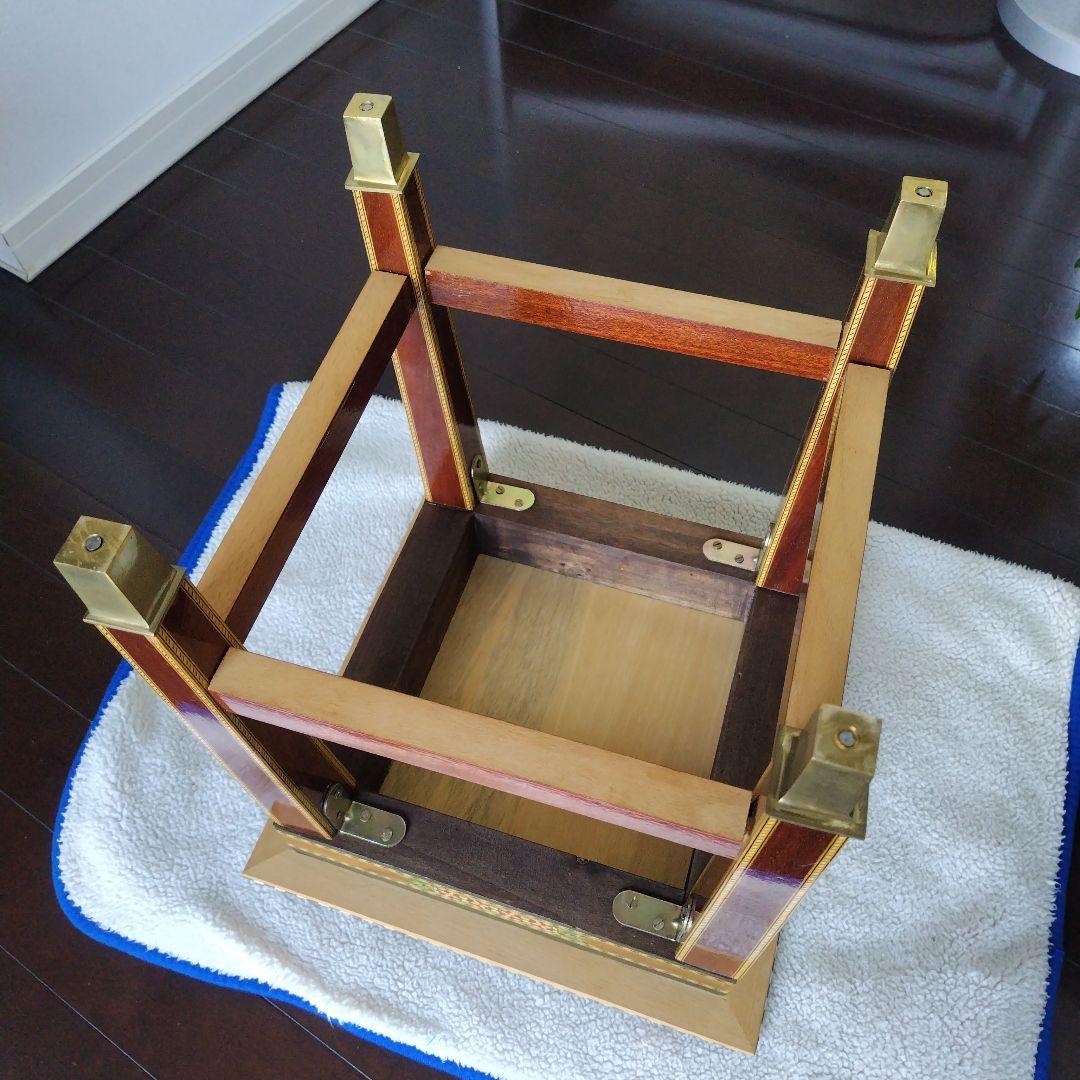 アンティーク 象嵌 寄木細工 天然木 ウッドチェア 飾り台