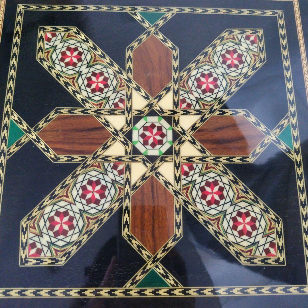 アンティーク 象嵌 寄木細工 天然木 ウッドチェア 飾り台