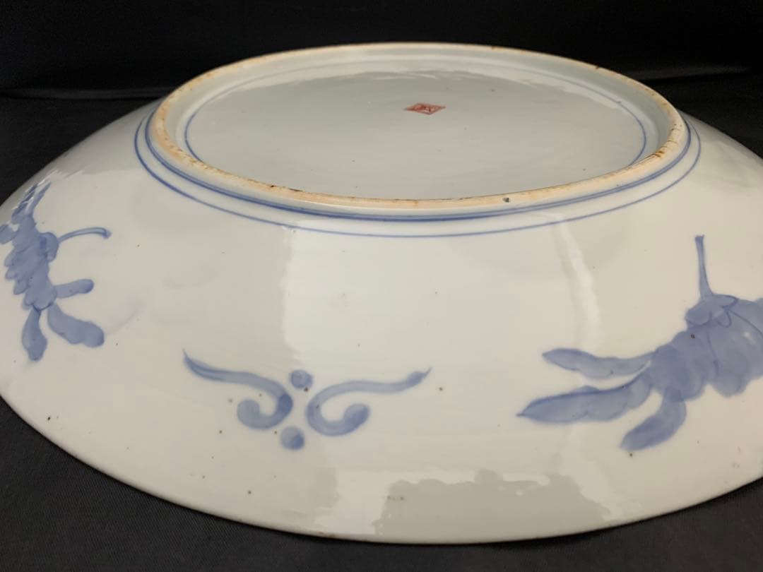 古伊万里　富士山　色絵金彩　大皿　約直径40㎝