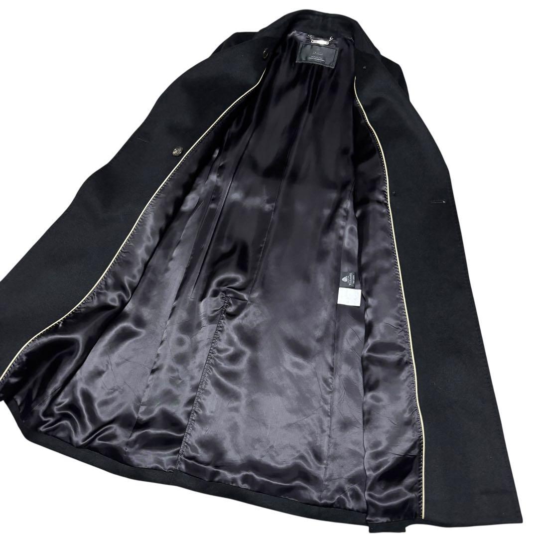美品 INED イネド カシミヤ100% チェスターコート ブラック ベルト