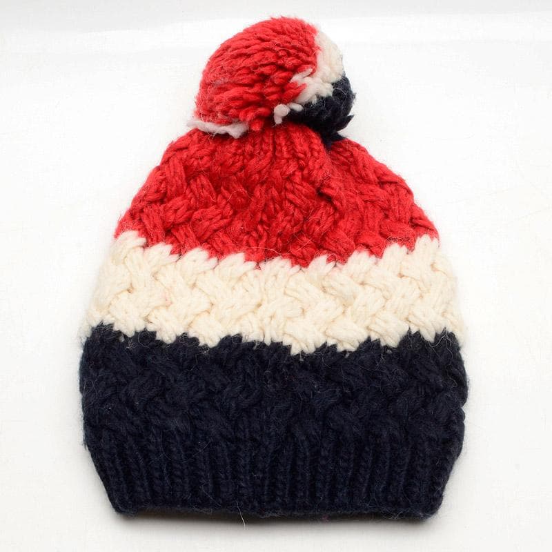 モンクレール　ニットキャップ　マルチカラー　ぽんぽん付ニット帽