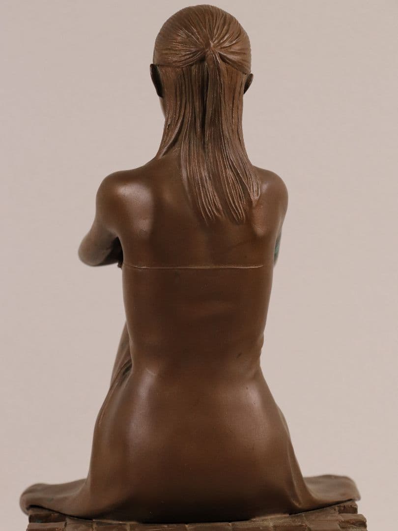 高岡銅器 稲田喜秀 プロムナード 限定31/750 鋳銅製 置物 女性 M878