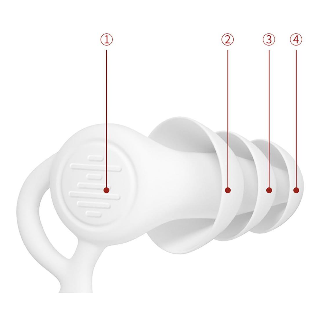 耳栓 睡眠用 遮音 ノイズ低減 騒音低減耳栓 睡眠 旅行 学習 黒・白 各1ペア