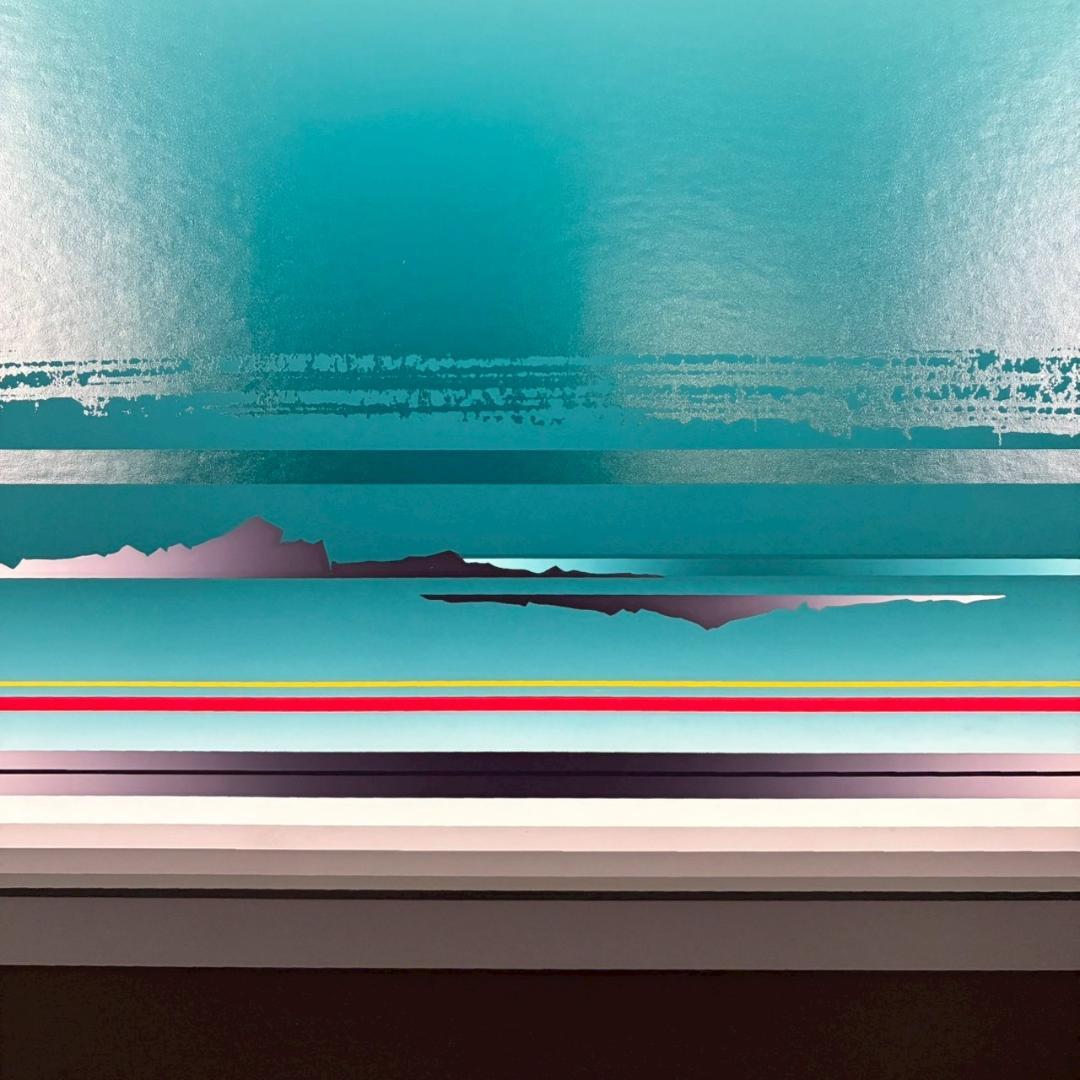 沢田哲郎「PrismⅢ」シルクスクリーン 1988年作 直筆サイン入り 額縁入り