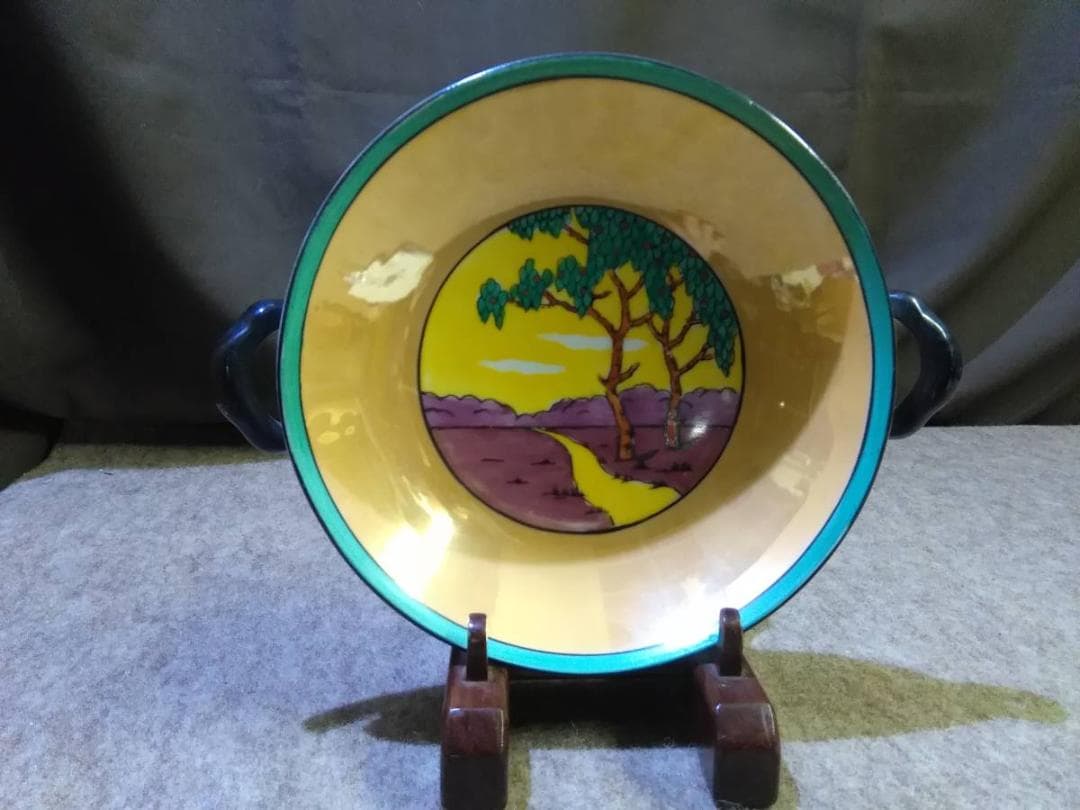 オールドノリタケ　アールデコ　果樹園の図　美しい菓子皿　M－JAPAN印