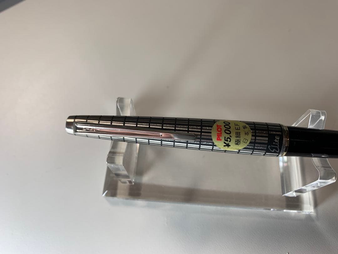 PILOT エリートS 万年筆 ステンレス格子柄 18K EF（極細）