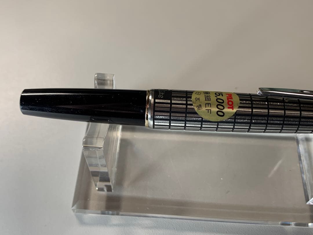 PILOT エリートS 万年筆 ステンレス格子柄 18K EF（極細）