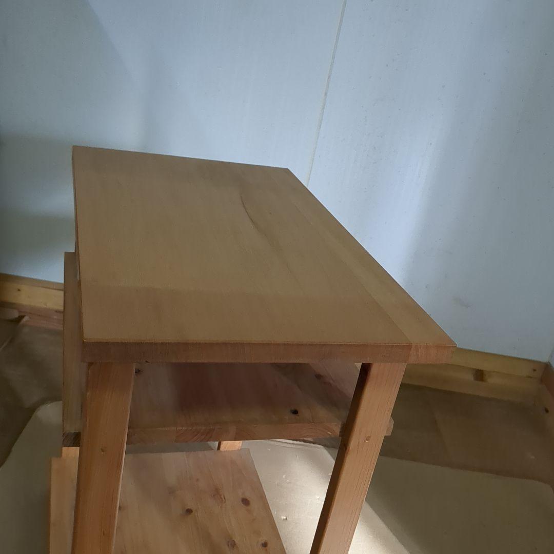 木製 3段シェルフ　棚　サイドテーブル　荷物置き　ナチュラル　ハンドメイド