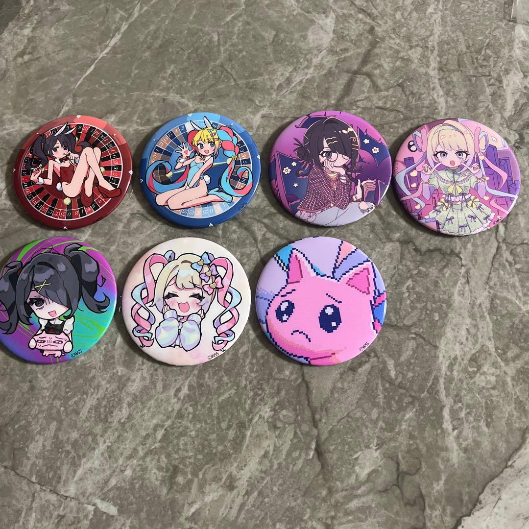 7点　E賞ちょいでか缶バッジ　バニバニニディガくじ　ニディガ展4 バラ売り可