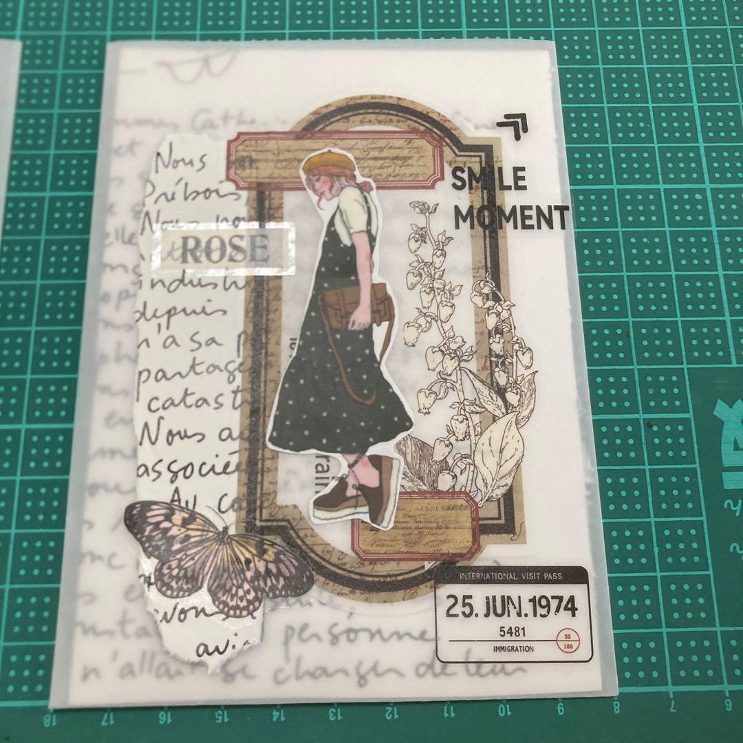 コラージュ  トレーシングペーパー 平袋  ７枚  女の子がかわいいです