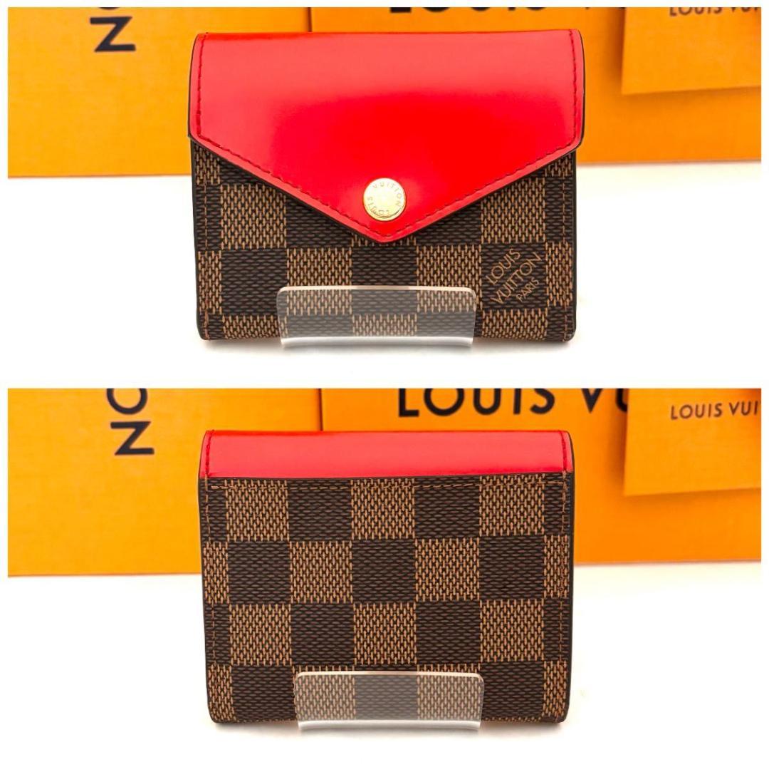 新品同様　ルイヴィトン　ダミエ　ポルトフォイユ　ゾエ　コクリコ