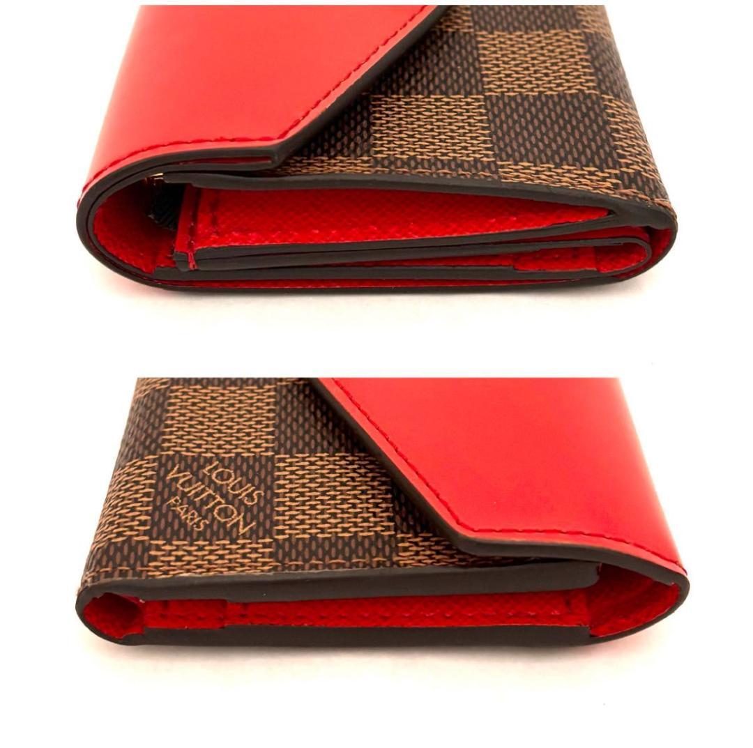 新品同様　ルイヴィトン　ダミエ　ポルトフォイユ　ゾエ　コクリコ