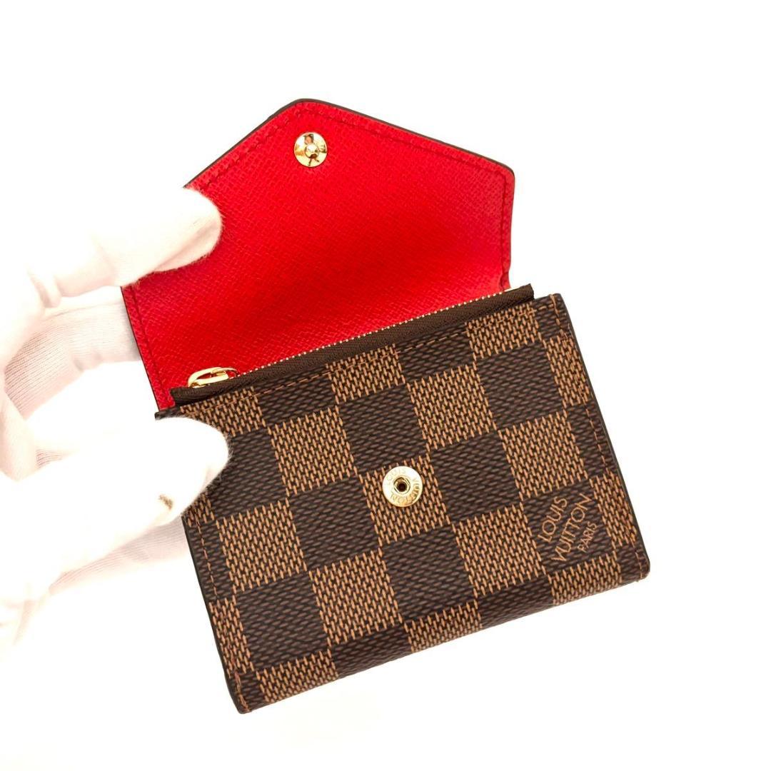 新品同様　ルイヴィトン　ダミエ　ポルトフォイユ　ゾエ　コクリコ