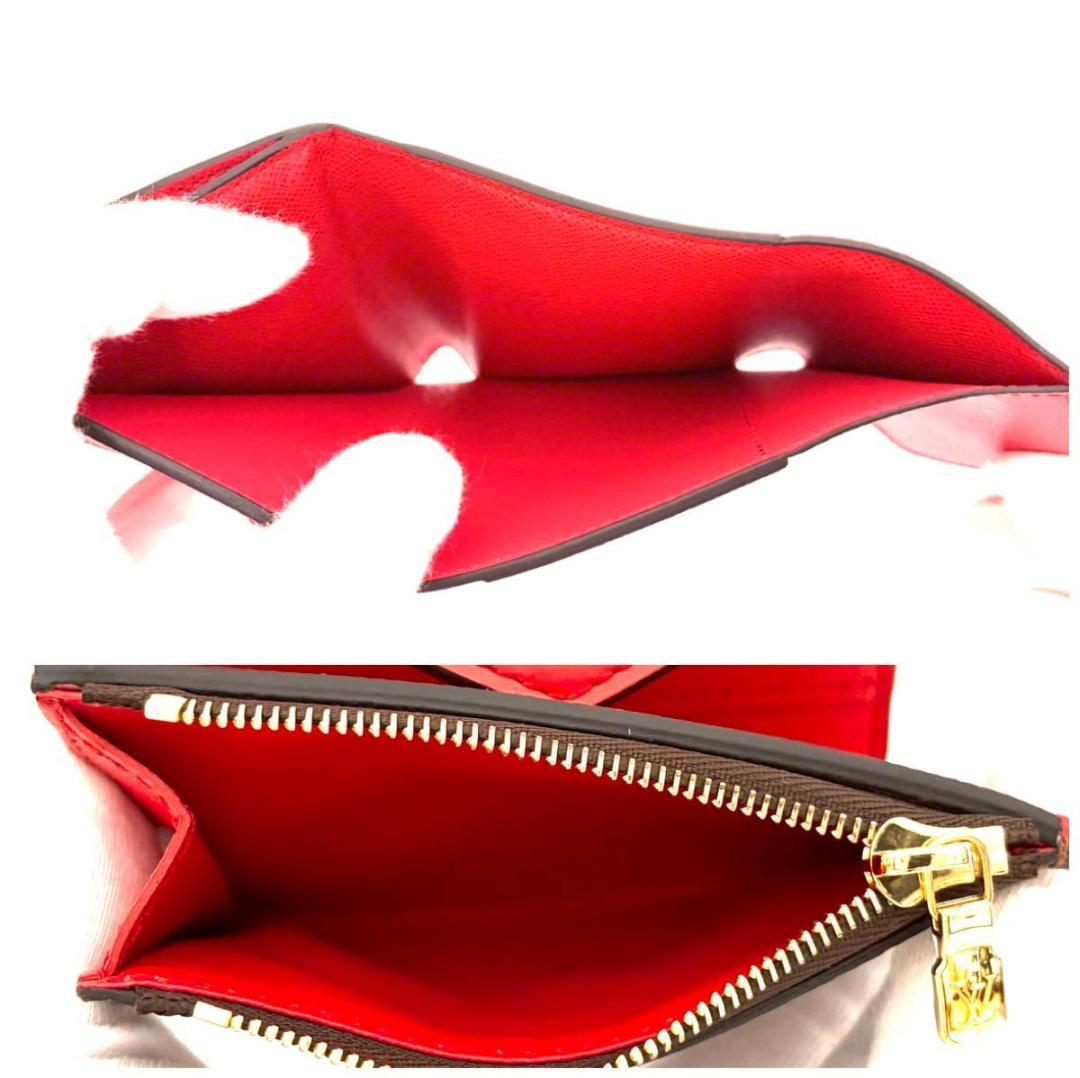 新品同様　ルイヴィトン　ダミエ　ポルトフォイユ　ゾエ　コクリコ