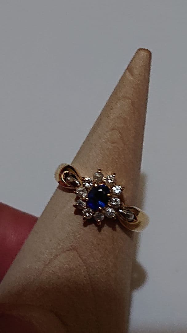 k18 pt900コンビフラワーモチーフリング