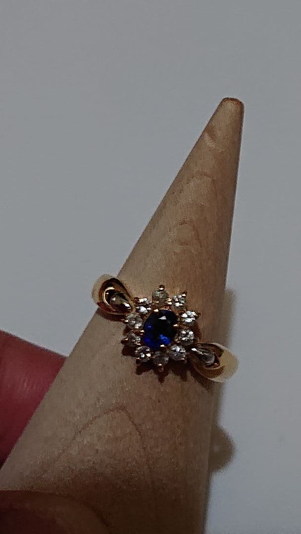 k18 pt900コンビフラワーモチーフリング