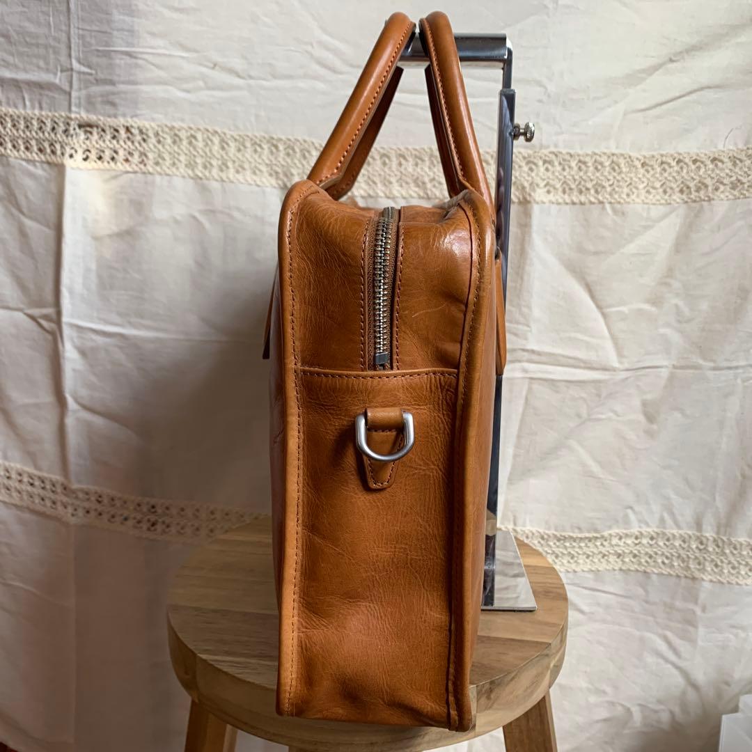 美品＊aniary アニアリ ブリーフバッグ 2way キャメル A4 ビジネス