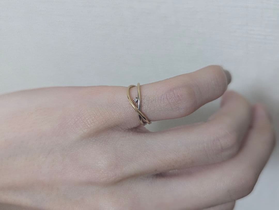 ete 10k クロスダイヤピンキーリング 1号